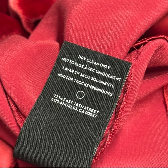 J Brand Daisy Crewneck Half Sleeve Velvet Top Silk Blend Red Large - Picture 6 of 6